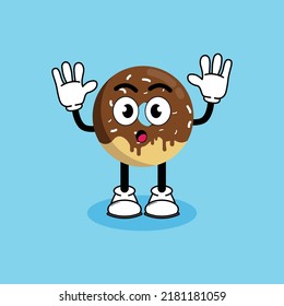 Ilustración vectorial caricatura de la linda mascota Donut con pose. Ilustración de libros para niños.