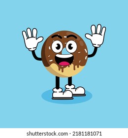 Illustration vector graphic cartoon character of cute mascot Donut with pose. Suitable for children book illustration.