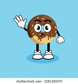 Illustration Vektorgrafik-Cartoon Charakter von süßen Maskottchen Donut mit Pose. Geeignet für Kinder Buchgrafik.