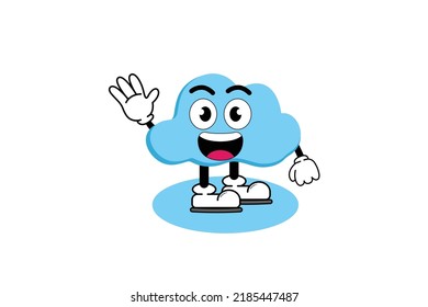 Illustration vector graphic cartoon character of cute mascot cloud with pose. Suitable for children book illustration and element design.