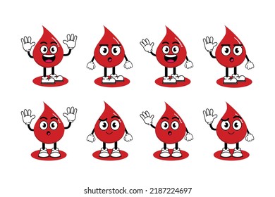 Ilustración vectorial caricatura gráfica de la sangre de mascota Cute con pose. Ilustración de libros para niños y diseño de elementos.