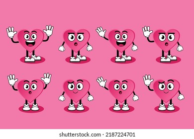 Illustration vector graphic cartoon character of Cute mascot Love with pose. Suitable for children book illustration and element design.