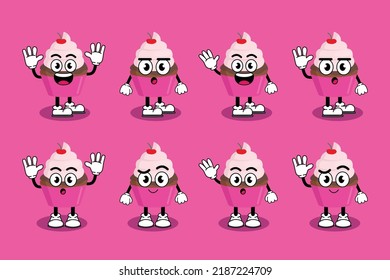 Ilustración vectorial caricatura gráfica del personaje de quequitos de mascota con pose. Ilustración de libros para niños y diseño de elementos.