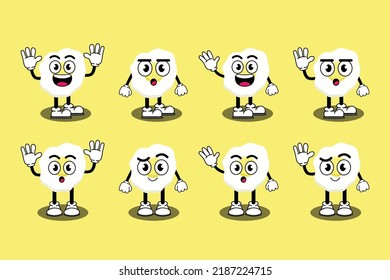 Illustration vector graphic cartoon character of Cute mascot fried eggs with pose. Suitable for children book illustration and element design.