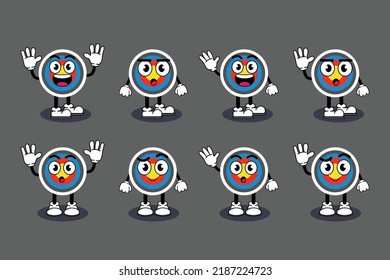 Ilustración vectorial caricatura de dibujos animados de Cute mascot tiro objetivo con pose. Ilustración de libros para niños y diseño de elementos.