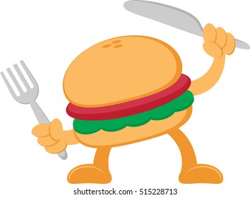 Illustration vector graphic cartoon character of burger