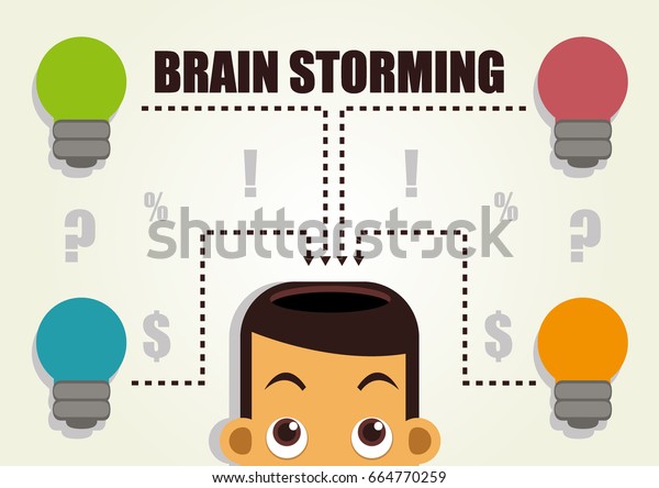 Illustration Vector Graphic Cartoon Character Brainstorming Stock Vector Royalty Free