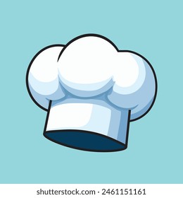 Illustration Vector Graphic Cartoon of a Chef's Hat, Symbolizing Creativity and Mastery in the Culinary Arts