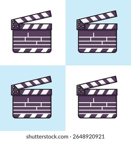Illustration Vetor Graphic Cartoon de um clapperboard, simbolizando a arte da produção de filmes