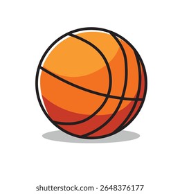Illustration Vector Graphic Cartoon of a Classic Orange Basketball with Black Lines