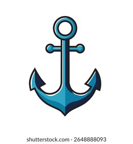 Illustration Vector Graphic Cartoon of a Classic Nautical Anchor