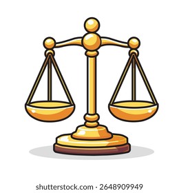 Ilustração Vetor Gráfico Desenho Animado de um Clássico Equilíbrio Escala Ícone em Estilo Minimalista Representando Justiça