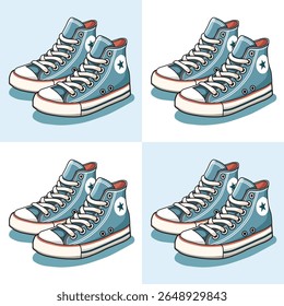 Ilustração Vetor Gráfico Cartoon de um clássico Tênis de Conversão