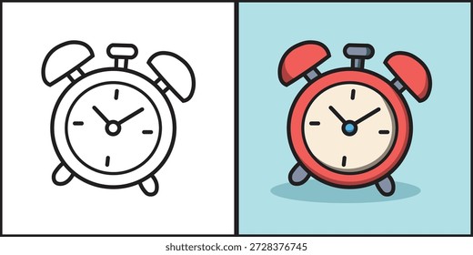 Illustration Vektor Grafik Cartoon eines klassischen Weckers
