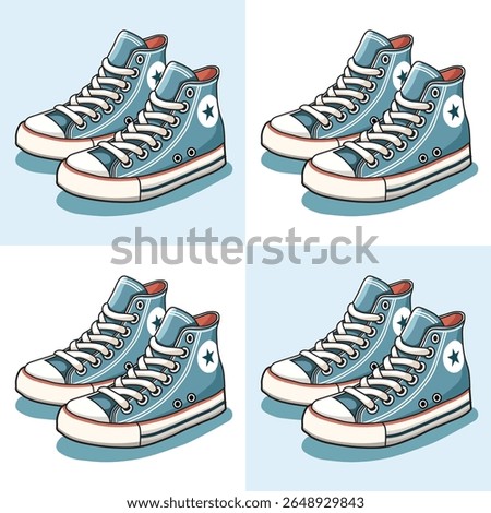 Illustration Vector Graphic Cartoon of a Classic Converse Sneakers