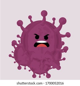 Grafik der Vektorillustration von Cartoon Coronavirus