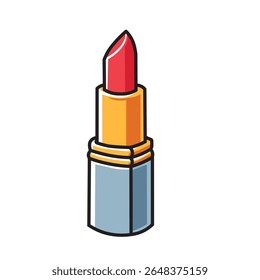 Illustration Vector Graphic Cartoon of a Cute Red Lipstick