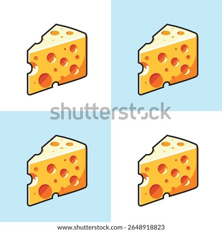	
Illustration Vector Graphic Cartoon of a a Delectable Slice of Cheese