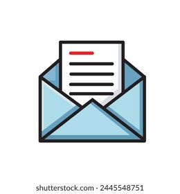 Ilustración Vector Dibujos animados gráficos de un sobre que simbolizan la comunicación, la correspondencia y la conexión en un diseño creativo y detallado