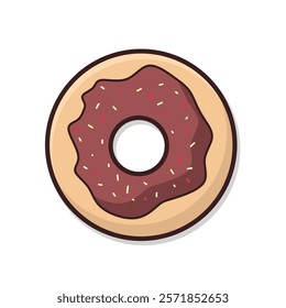 illustration vector graphic of cartoon food donuts with chocolate flavor sprinkled with cereal