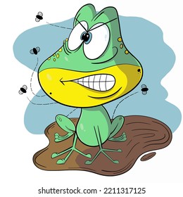 Illustration vector graphic of cartoon frog is good for children illustration book 

