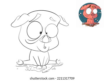 Ilustración vectorial gráfica de rana de dibujos animados es buena para los niños coloreando libros o aprendiendo a colorear. 


