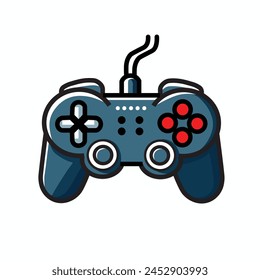 Illustration Vector Graphic Cartoon of a Gaming Controller, Representing Interactive Entertainment and Digital Gaming Experience