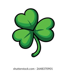 Illustration Vector Graphic Cartoon of a Green Shamrock Leaf