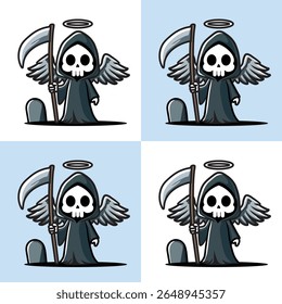 	
Desenho Animado Gráfico Vetor de Ilustração de um Ceifador, Símbolo de Transição e Mortalidade	
