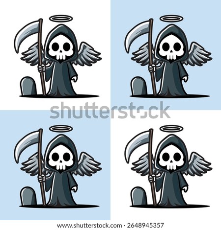 	
Illustration Vector Graphic Cartoon of a the Grim Reaper, Symbol of Transition and Mortality	
