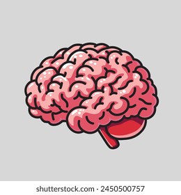 Illustration Vector Graphic Cartoon of a Human Brain Icon 