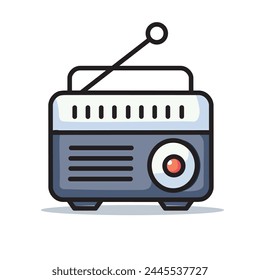 Illustration Vector Graphic Cartoon  of a Icon Radio: Nostalgic Music Vibes from the Past