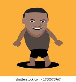 Ilustración vectorial gráfica de la imagen de dibujos animados con expresión. el estilo está muy emocionado