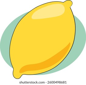 Illustration Vector Graphic Cartoon of a The lemon, depicted in a vibrant yellow hue