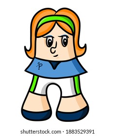 illustration vector graphic of cartoon little girl posing with a smile and fashion character - unique cartoon