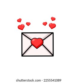 illustration vector graphic of cartoon love letter for valentine's day design element