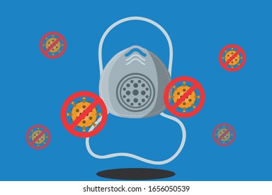Illustration vector graphic of cartoon medical mask and corona virus concept design. Surgical Mask Vector Illustration Graphic Design. Good for template background, banner, poster, etc. Vector EPS10.
