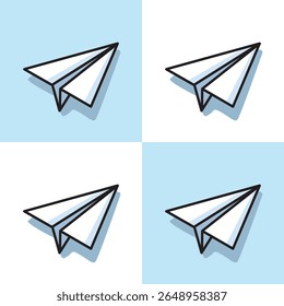 Illustration Vector Graphic Cartoon of a a Paper Plane, Symbol of Creativity and Freedom	