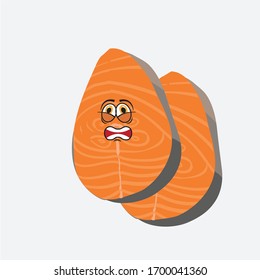 ilustración gráfica vectorial de la carnicería de salmón