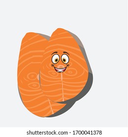 illustration vector graphic of cartoon salmon meat