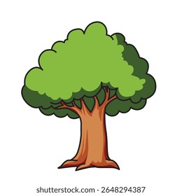 Illustration Vector Graphic Cartoon of a Simple Tree