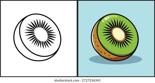 	
Ilustração Vetor Gráfico Desenho Animado de um Kiwi Fatiado Fruto