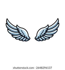 Illustration Vector Graphic Cartoon of a White Angel Wings