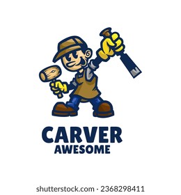 Illustration, Vektorgrafik des Carver-Logos, gut für Logo-Design