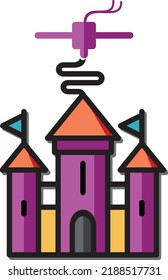 Illustration vector graphic CASTLE 3D PRINT- for Logo, flyer, magazine, website, Education, etc. (Editable Version)