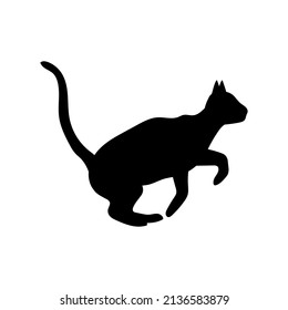 Illustration vector graphic of cat about to pounce. Concept flat design. Perfect for icon, poster, banner, web, label, sign, symbol, logo, card, template, application, etc.