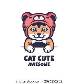 Gráfico vectorial de ilustración de Cat Cute, bueno para el diseño del logotipo