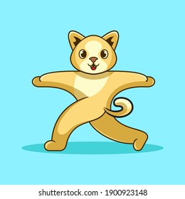 Illustration vector graphic of cat doing yoga movements. perfect for health and cat food
