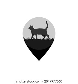 Illustration Vector Graphic of Cat Location Logo. Perfect to use for Technology Company