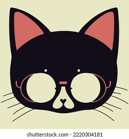ilustración Vector gráfico de máscara de gato aislado perfecto para imprimir